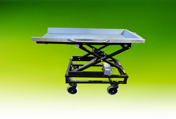 Veterinary and pet cremation trolley extended