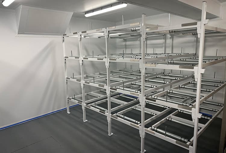 Walk-in mortuary cold room racking